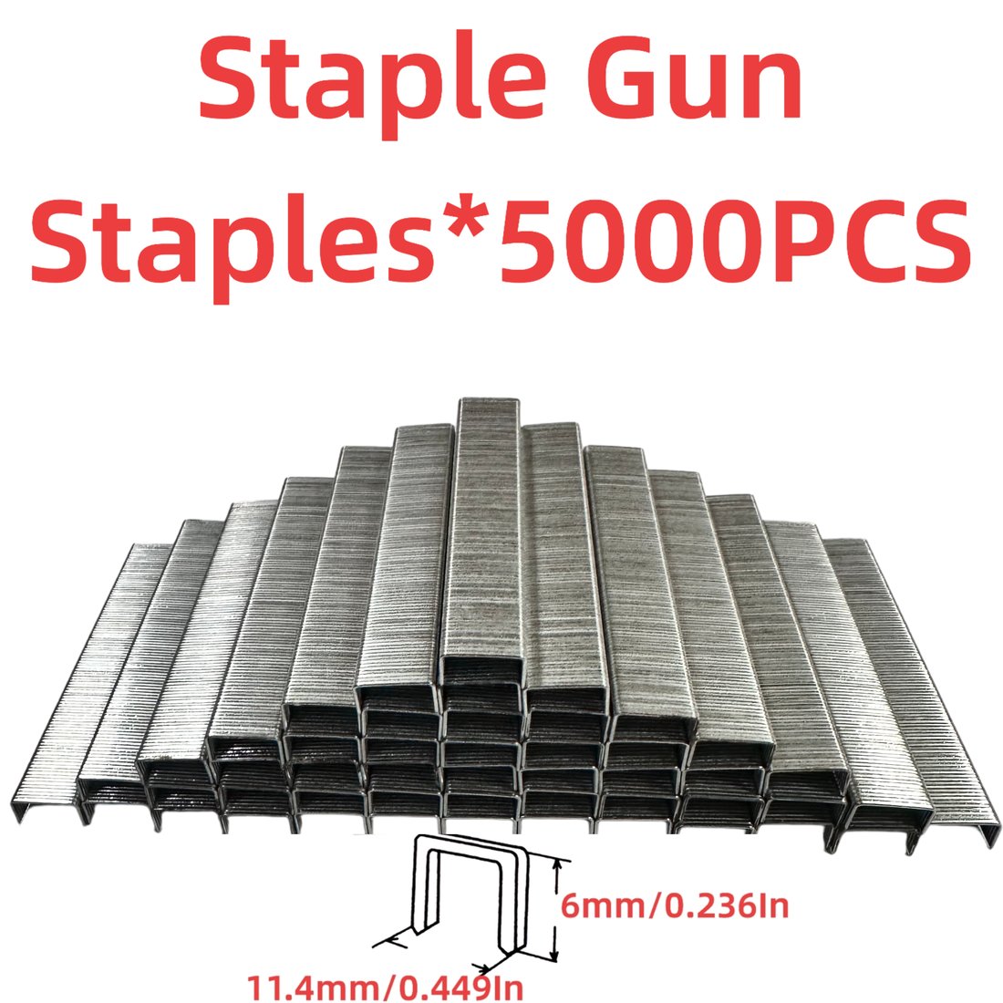 Staples for 4, 6 and 8 mm with staple gun