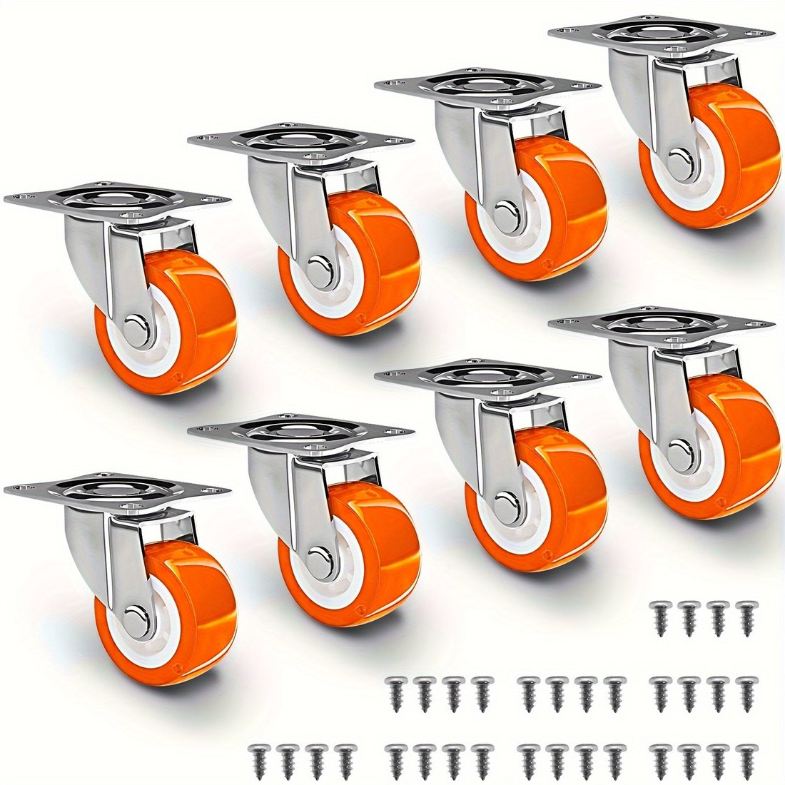 Swivel casters with black wheels